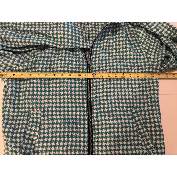 BooHoo Man Long Sleeve Zipper Front Shirt Jacket Plaid Green/White size Large - Picture 5 of 6